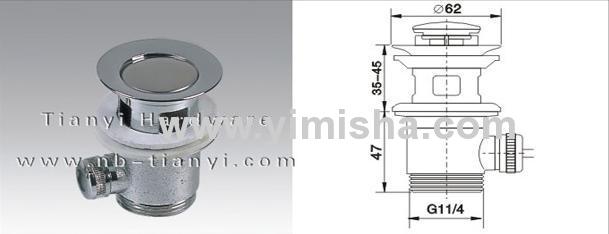 YIMISHA Brass Pull Rod Waste with OverFlow for Wash Basin 