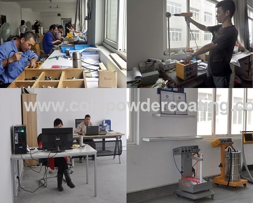 Portable Intelligent with 10X20CM Glass Powder Hopper for testing Manual Powder Coating Machine COLO-800DT-B