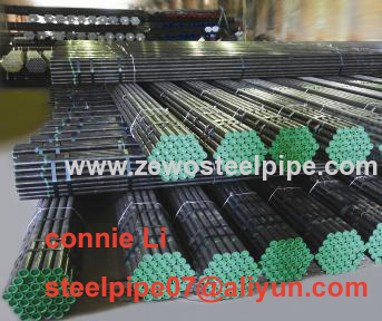 Seamless Steel Pipe with Plastic Cap and Black lacquer