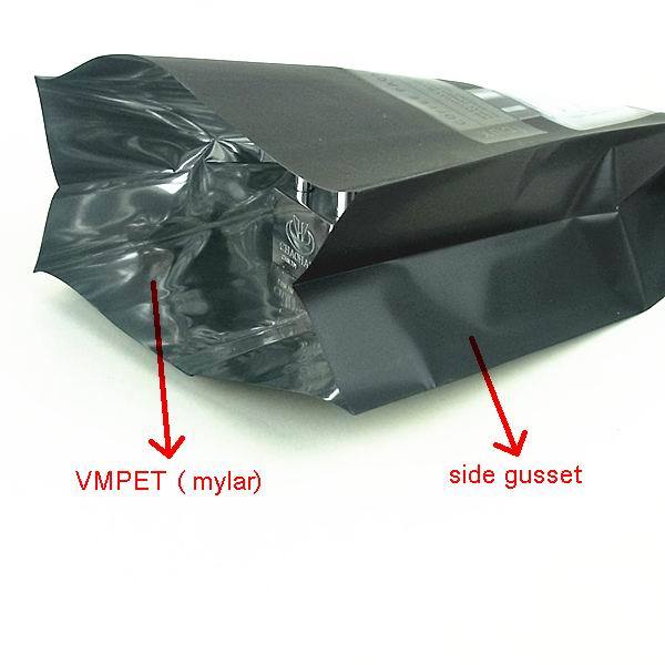 Side Gusset plastic foil cosmetic packaging bag