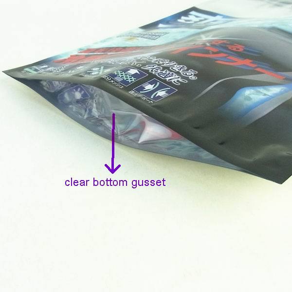 Stand up plastic ziplock bag for clothing