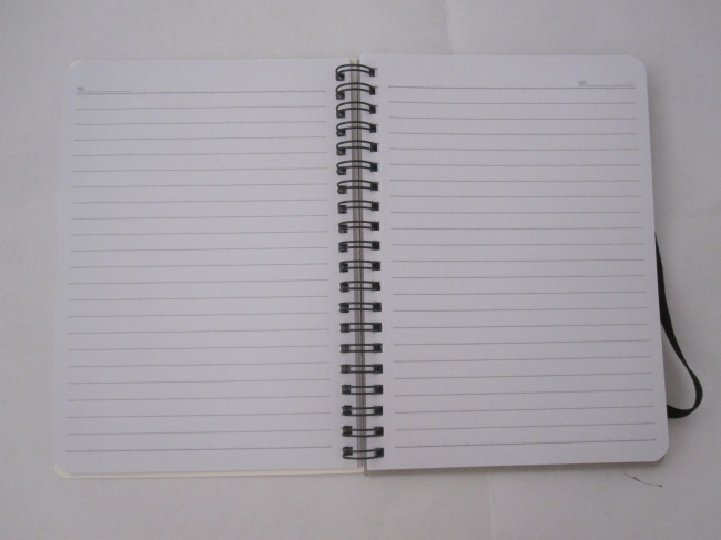A6 2 subjectcollege ruled hardcover spiral notebook with rubber band 