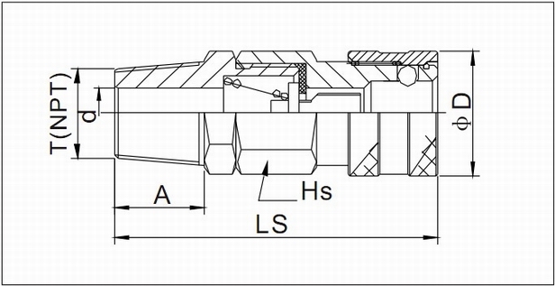 Close Type Quick Coupling With Male Threaded