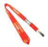 Red Nylon ID Neck Lanyard With Metal Clip , Metal Buckle