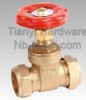 Horizontal Manual Brass Red Color Handle Hard Seal Gate Valve