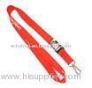 Employee ID Card Holder Lanyard Polyester Red Neck Strap