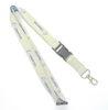 White Polyester Custom Woven Lanyard For Company ID Holder
