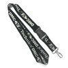 Conference Custom Woven Black Lanyard With Egg Hook Plastic Buckle