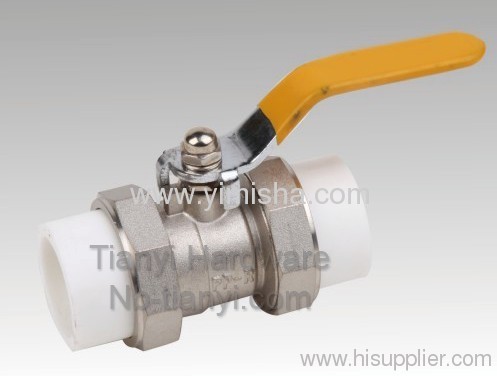 Manual Brass Yellow Handle PP-R Hard Seal Thread Ball valve