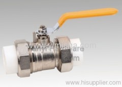 Manual Brass Yellow Handle Two General Formula PP-R Hard Seal Ball valve