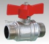 Horizontal Brass Red Butterfly Handle Two General Formula Thread Hard Seal Ball Valve