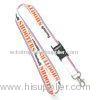 Customized Printed Flat Polyester Lanyard Strap For Fair , Sport Games