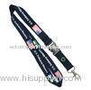 Blue 100% PET Lanyard With USA Flag Logo For Regular Exhibition