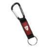 Short Polyester Lanyard Carabiner Key Ring With PVC Rubber Label