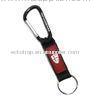 Short Polyester Lanyard Carabiner Key Ring With PVC Rubber Label