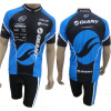 Pro Team Giant Cycling Set T-shirts and Shorts with Bibs Full Length Hidden Zippe