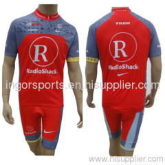 Sublimated Pro Team Radio Shack Cycling Suit Jersey And Bib Shorts Bicycle Clothes For Men