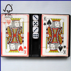 2 sets of playing cards plus 4 dice