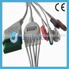 Nihon Kohden 5 lead ECG Cable with leadwires,12pin
