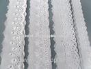 Embroidered 100% Cotton Lace Fabric Eco-Friendly For Wedding Gowns