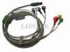 Biomedical EKG Holter Cable with 7 Leads / 10 Leads , Lemo 14 Pin Plug