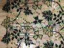 Water Soluble Swiss Black Guipure Lace Fabric , Stretch Lace