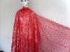 Red Handcut Guipure Lace Fabric Organza For Ladies / Girls Party