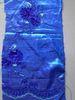 Stretch Dark Blue Sequin Embroidered Fabric With Cord Rose Flower