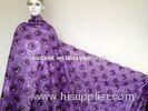 Stretch Purple Double Organza Material With Sequins Guipure
