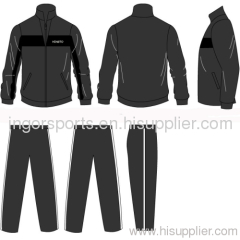 Black Half Jacket Zip Autumn Winter Sports Track Suit With Customized Embroidery Logos