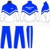 Blue / White Children 4 - 16 Silk Screen Printing Tracksuits Sportswear Half Jacket Zip