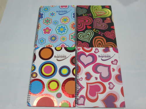 A4 4 subject hardcover spiral notebok college ruled