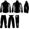Black / White Adult Poly Cotton Football Tracksuits Sportswear Embroidery Printing