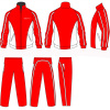 Polyester Red / White Women Basketball Tracksuits Sportswear Zipped Jacket Pocket