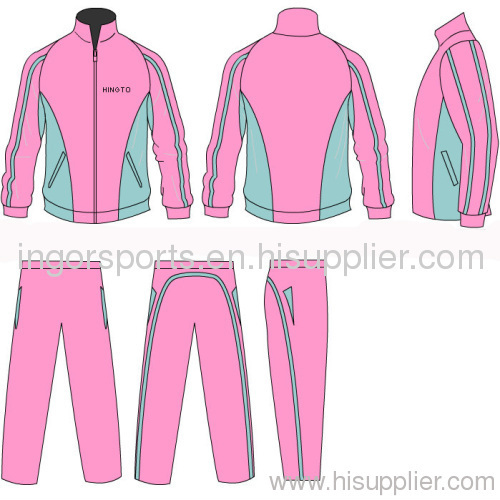 Polyester Silk Screen Printing Taslon Contrast Colors Tracksuits Sportswear