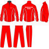 Red 4 - 16 Children Embroidery Printing Zipped Pants Pocket Tracksuits Sportswear