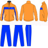 Youth Yellow / Blue Polyester Custom Printing Logos Tracksuits Sports Wear