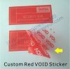 Custom RED Total Transfer VOID Sticker,Warranty VOID Security Label,Matt Tamper Evident VOID Seal Stickers