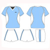 Cool Dry Soccer Uniforms Shirts And Short, Football Tracksuits Sky Blue / White