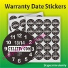 Custom Black Round Warranty Stickers With your Logo,Custom Circle Brittle Eggshell Stickers,Custom Warranty Labels