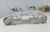 Exquisite stainless steel cruet set glass container