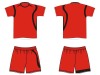 Football Fans Training Wear Soccer Set with Jerseys Shorts Socks White / Red