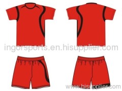 Football Fans Training Wear Soccer Set with Jerseys Shorts Socks White / Red
