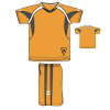 Gold / Blue Round Neck Sublimated Soccer Jersey With Personalize Logo For Leagues, Teams