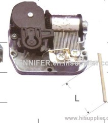 MUSIC MOVEMENT WITH BRASS ROD STOPPER FOR LID MUSIC BOXES