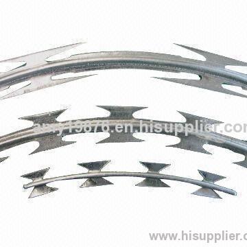 Razor Wire, Made of Galvanized Steel Sheet, Customized Length and Diameter are Accepted