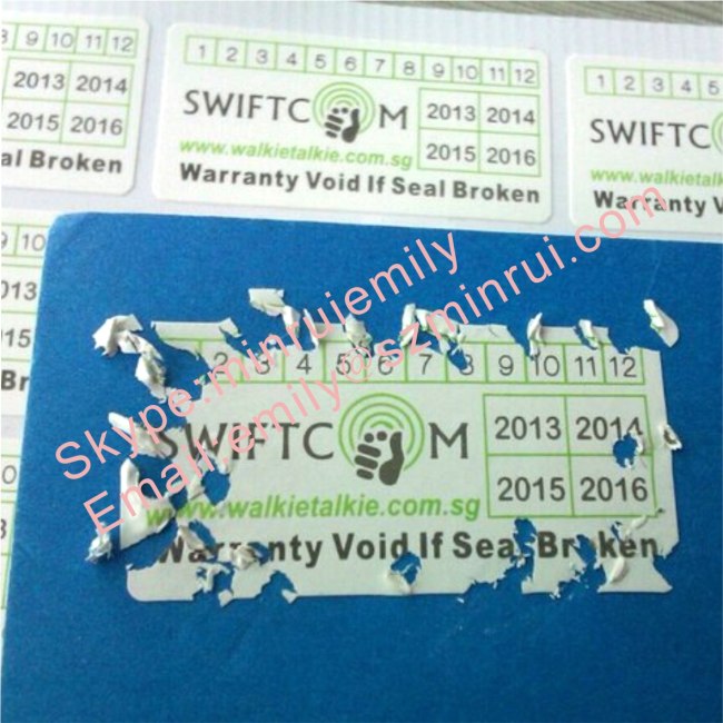 Run Time Guarantee Sticker Warranty Sticker One Time Use from China manufacturer - Shenzhen Minrui ...