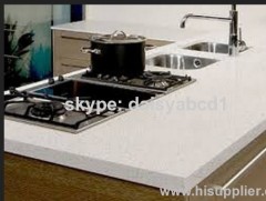 White quartz kitchen countertop