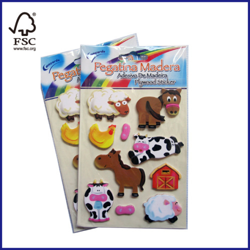 Animal Plywood Sticker for Children