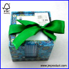 Christmas memo cube with silk ribbon